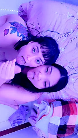 Me and my bestie Sakura taking cum all over our sexy asian faces'