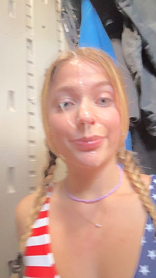 Hot Celebration Loads on a Pierced Blue-Eyed Babe'
