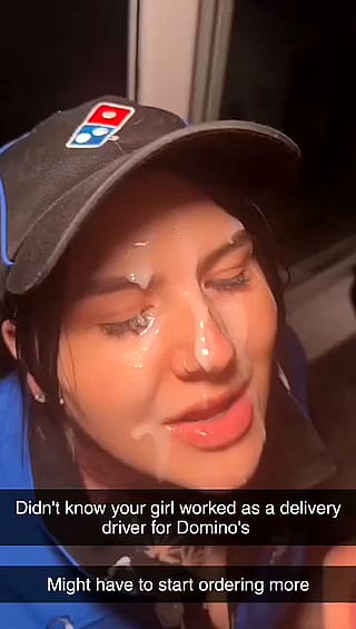 Surprising the delivery dude with a mouthful of cream'