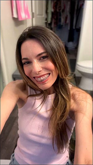 Brace-Faced Babe Gets a Sticky Surprise!'